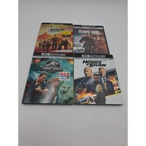 Lot 4 4k Ultra HDMovies Jurassic World Star Wars Solo Gemini Man Hobbs & Shaw